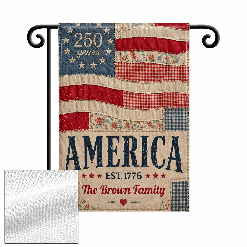 Personalized American Flag Garden Banner Custom Family Name for 4th of July Garden Flag GradoCreations