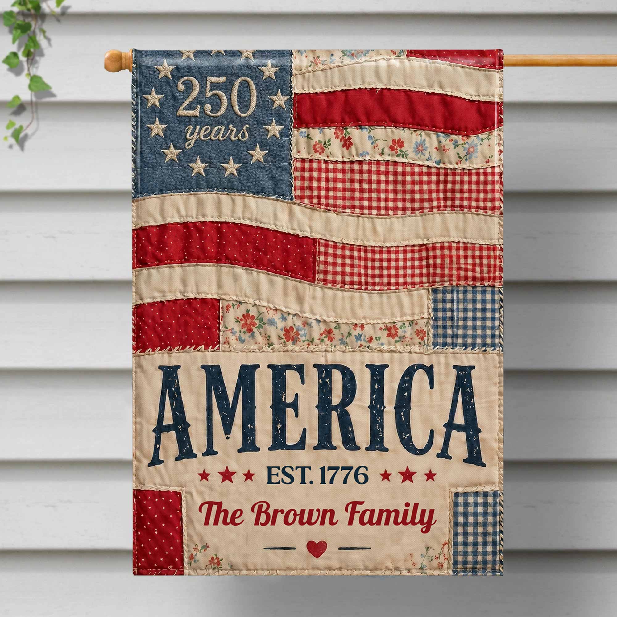 Personalized American Flag Garden Banner Custom Family Name for 4th of July Garden Flag GradoCreations