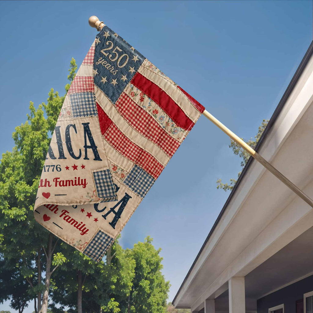 Personalized American Flag Garden Banner Custom Family Name for 4th of July Garden Flag GradoCreations