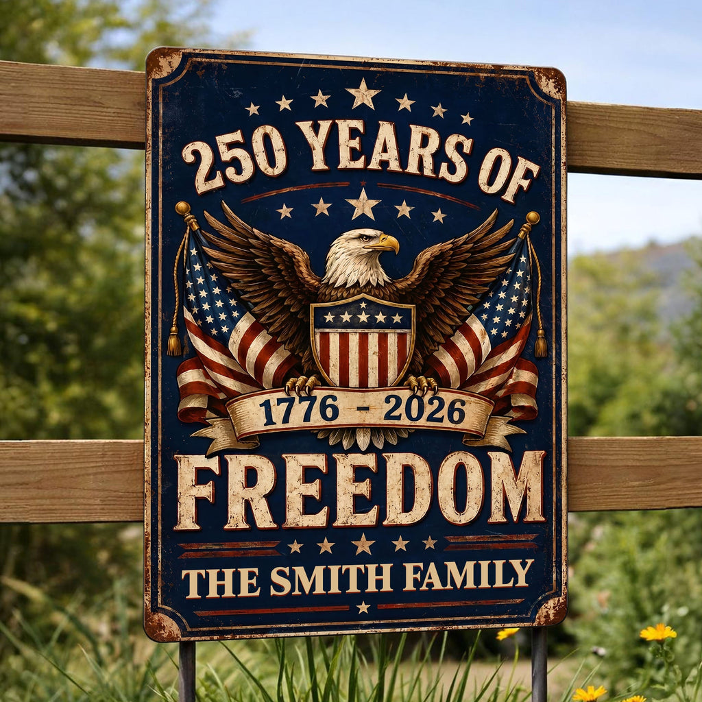 Personalized Metal Sign American Flag Custom Family Name Gift Metal Sign GradoCreations