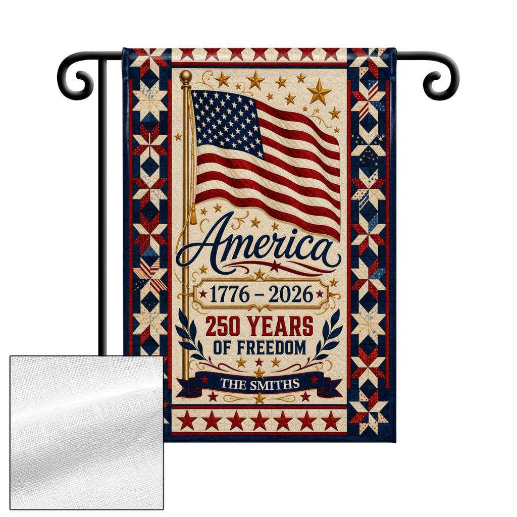 Personalized Family Name Flag 250 Years of Freedom Garden Décor Garden Flag GradoCreations