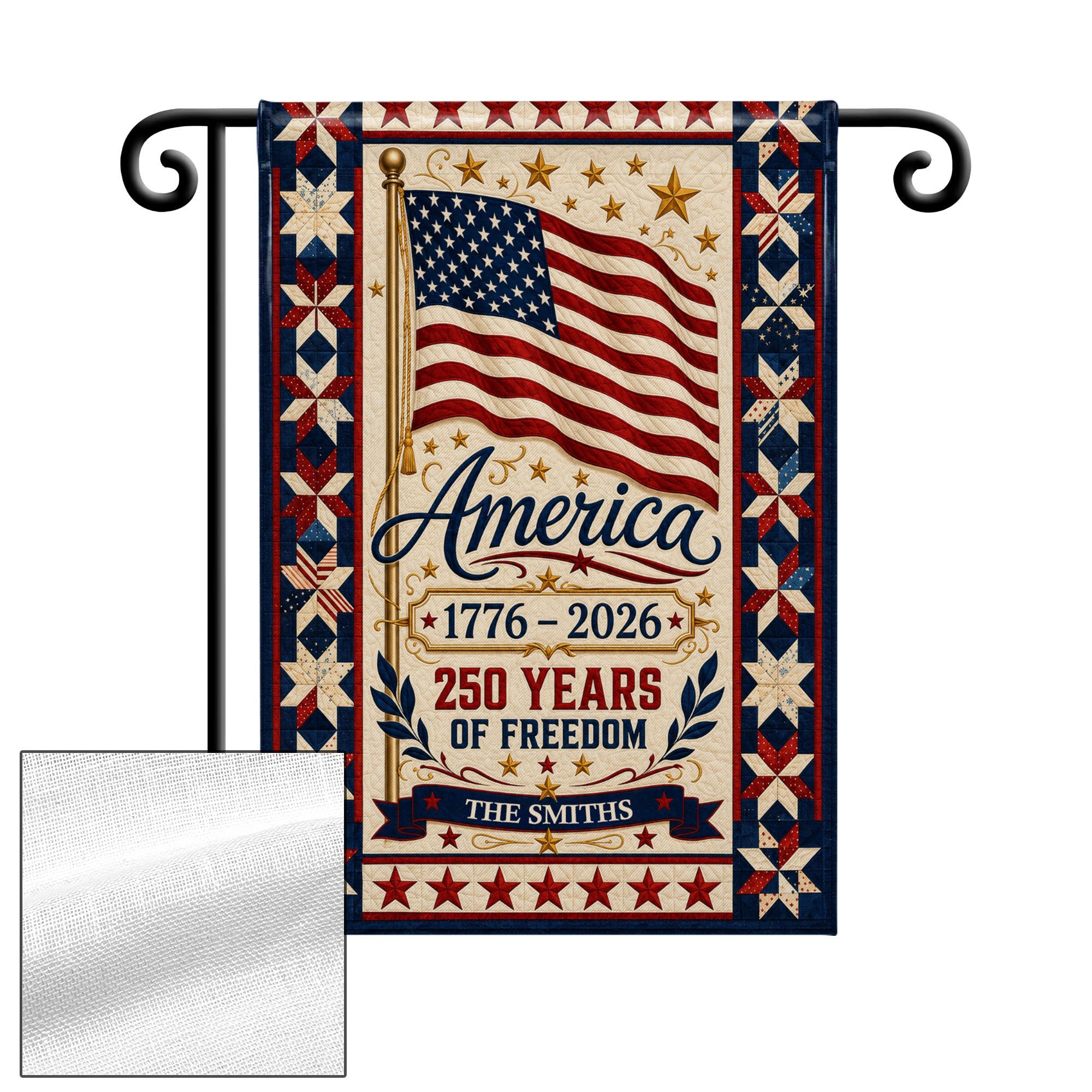 Personalized Family Name Flag 250 Years of Freedom Garden Décor Garden Flag GradoCreations