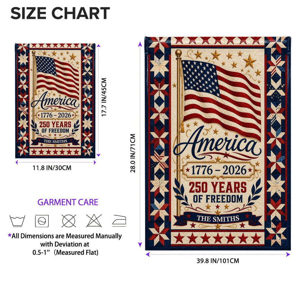 Personalized Family Name Flag 250 Years of Freedom Garden Décor Garden Flag GradoCreations