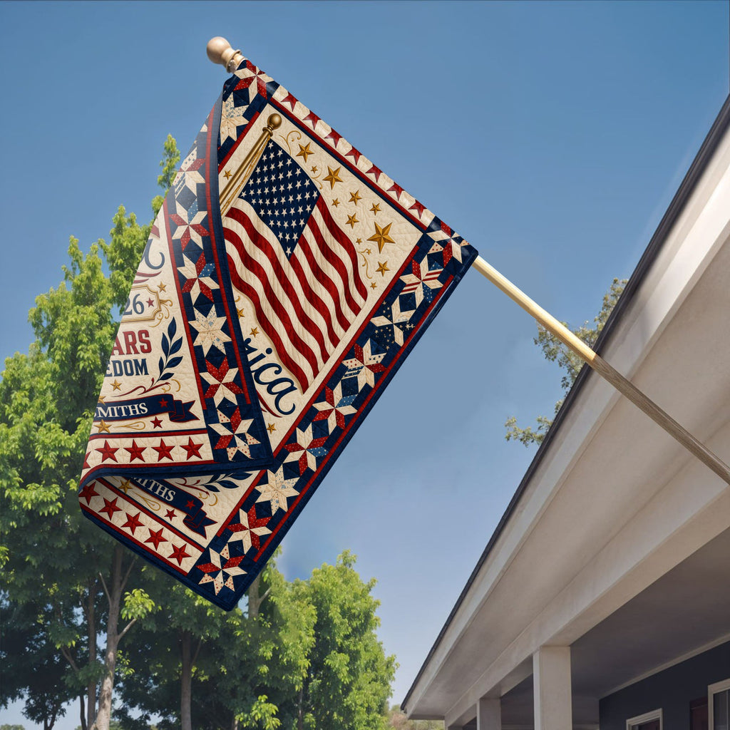 Personalized Family Name Flag 250 Years of Freedom Garden Décor Garden Flag GradoCreations