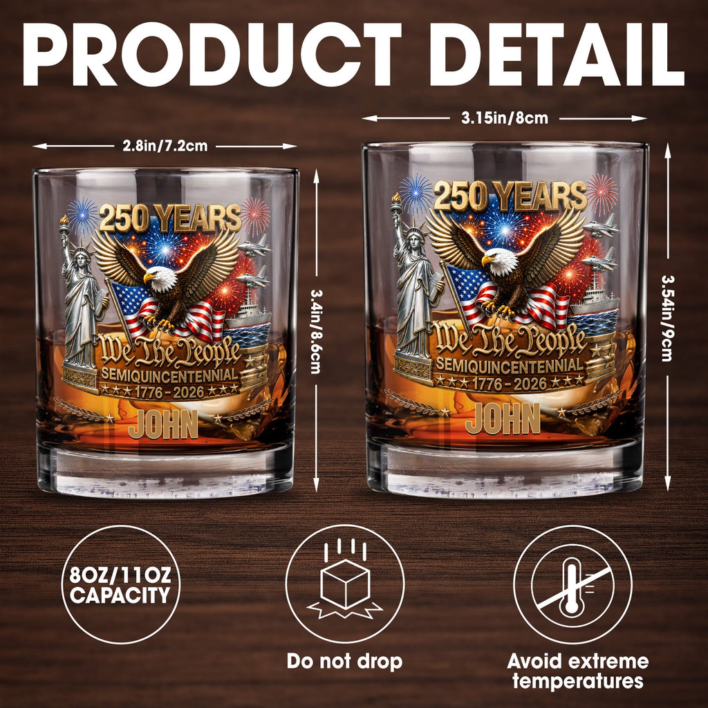 Personalized Custom Whiskey Glass Patriotic Eagle Gift for Dad Whiskey Glass GradoCreations