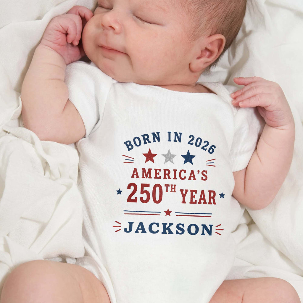 Personalized Custom Baby Onesie Custom Name 4th of July Gift Baby Onesie GradoCreations