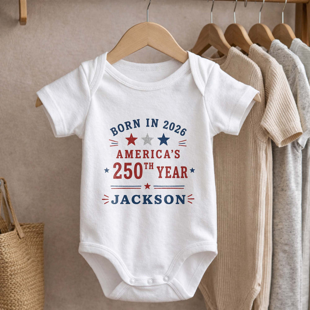 Personalized Custom Baby Onesie Custom Name 4th of July Gift Baby Onesie GradoCreations