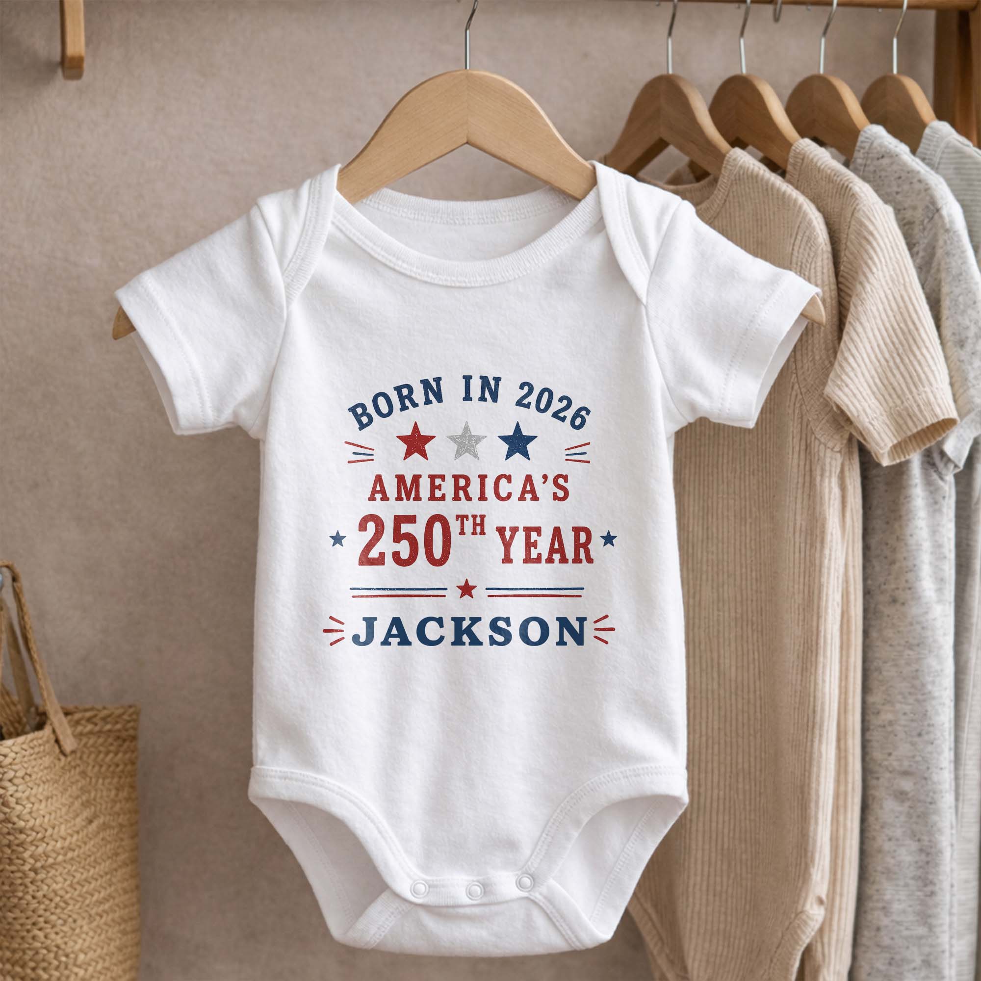 Personalized Custom Baby Onesie Custom Name 4th of July Gift Baby Onesie GradoCreations