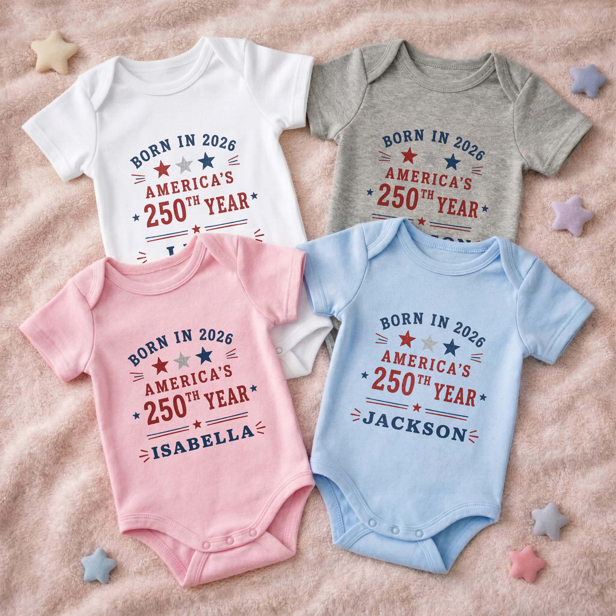 Personalized Custom Baby Onesie Custom Name 4th of July Gift Baby Onesie GradoCreations