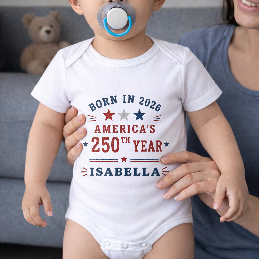 Personalized Custom Baby Onesie Custom Name 4th of July Gift Baby Onesie GradoCreations