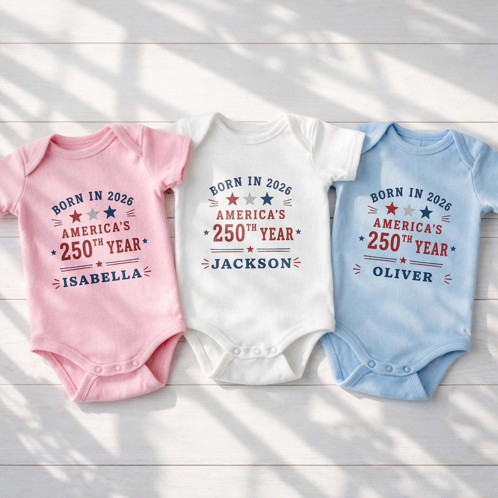 Personalized Custom Baby Onesie Custom Name 4th of July Gift Baby Onesie GradoCreations