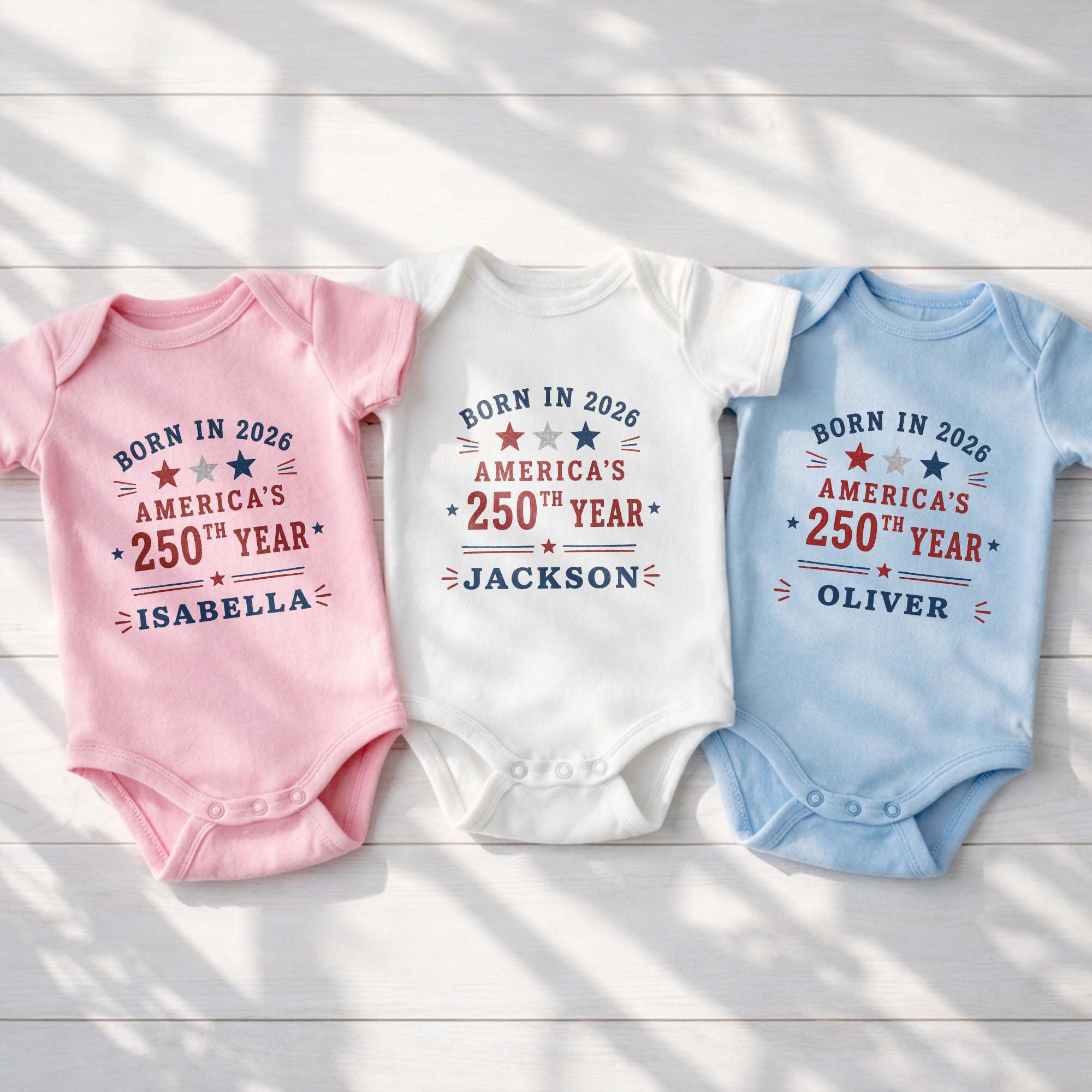 Personalized Custom Baby Onesie Custom Name 4th of July Gift Baby Onesie GradoCreations