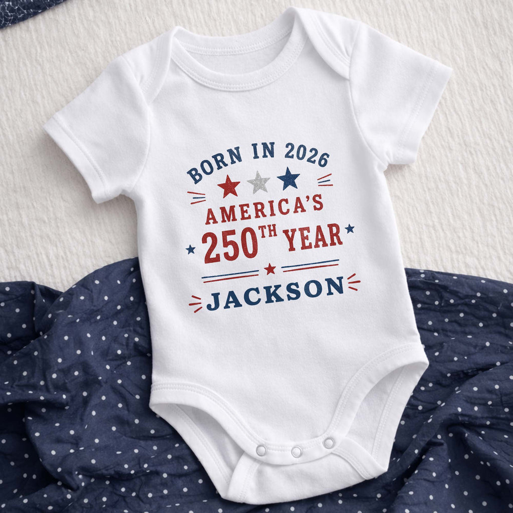 Personalized Custom Baby Onesie Custom Name 4th of July Gift Baby Onesie GradoCreations