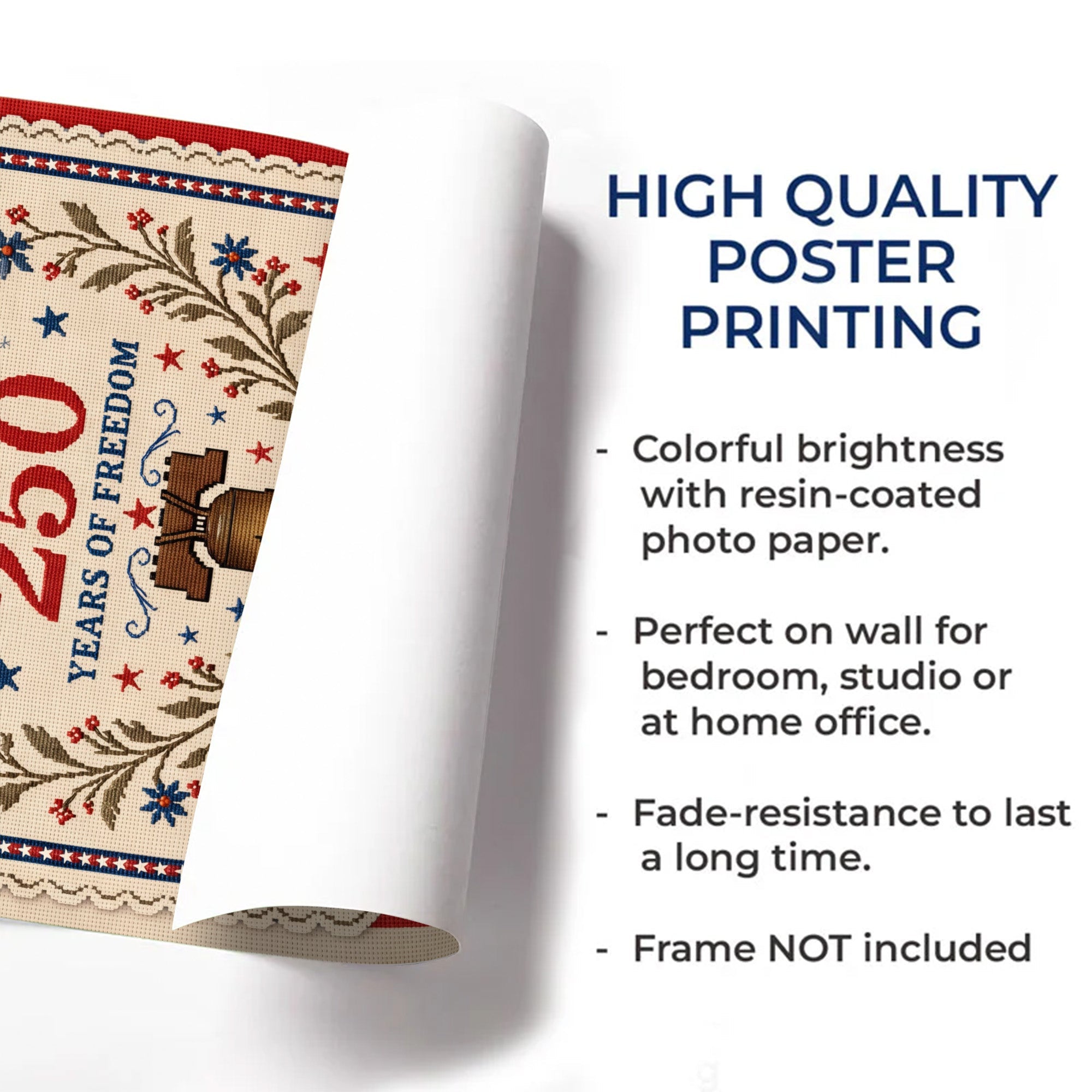 Personalized Custom Family Vertical Poster with Eagle & Liberty Bell Poster GradoCreations