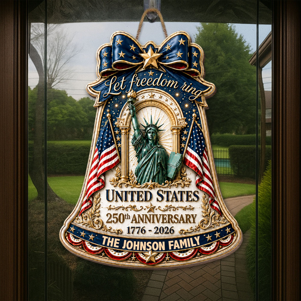 Personalized Wood Sign with American Flag Custom Family Name Gift Wood Sign GradoCreations