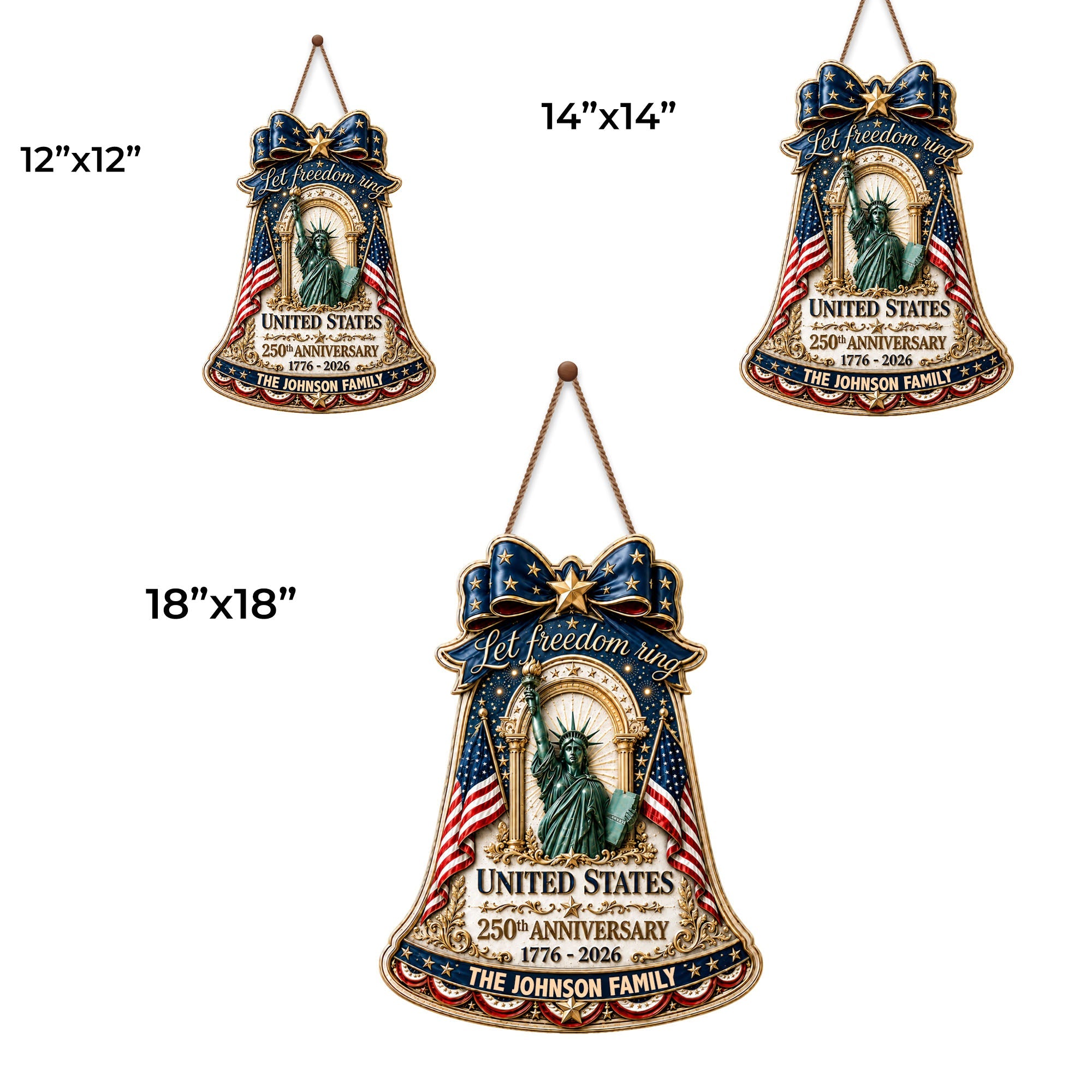 Personalized Wood Sign with American Flag Custom Family Name Gift Wood Sign GradoCreations