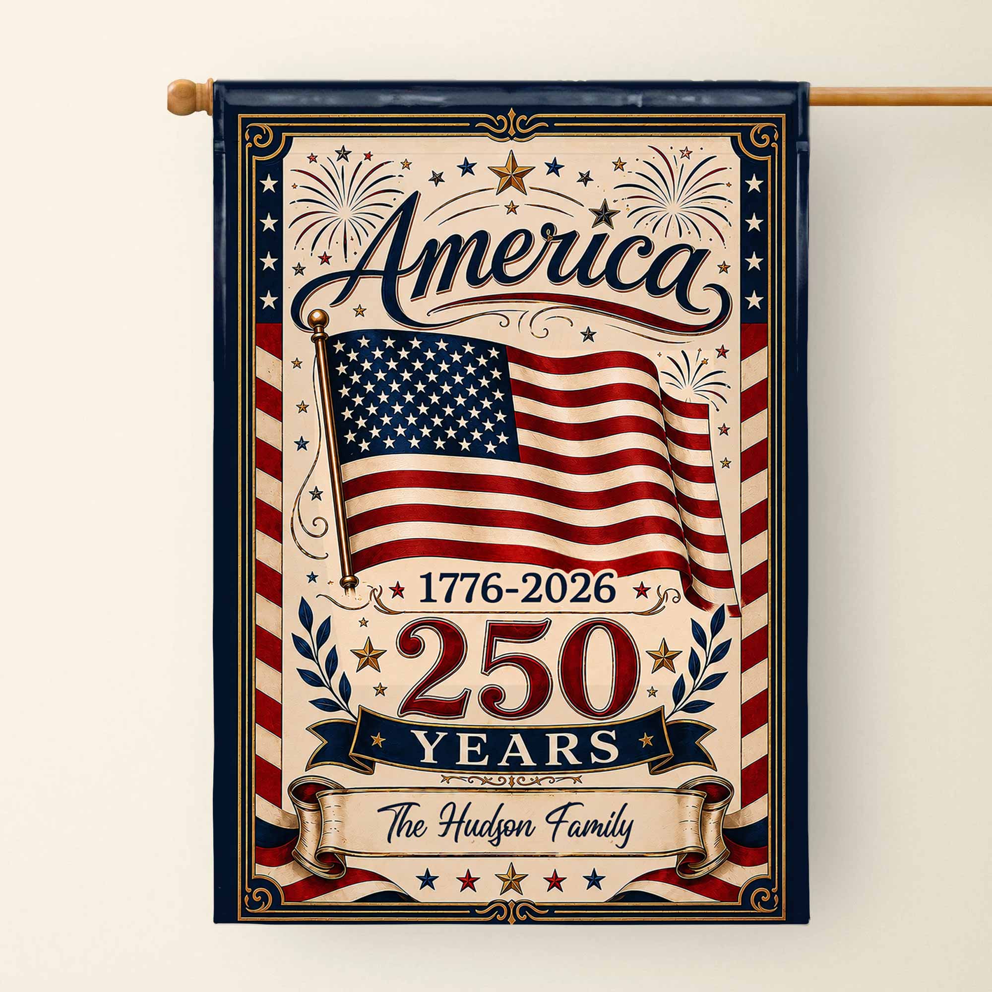 Personalized Double-Sided Garden Flag USA Family Celebration Garden Flag GradoCreations