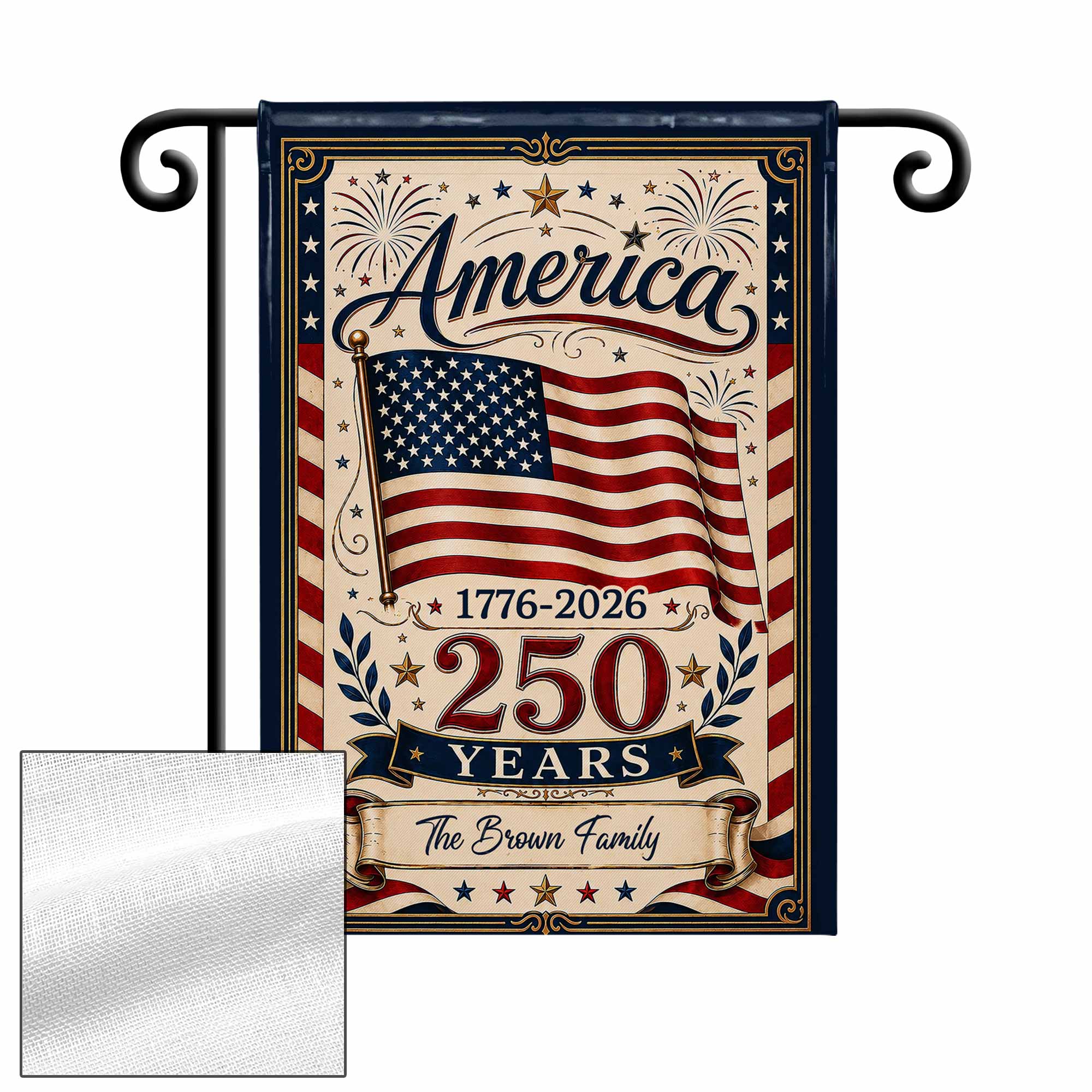 Personalized Double-Sided Garden Flag USA Family Celebration Garden Flag GradoCreations