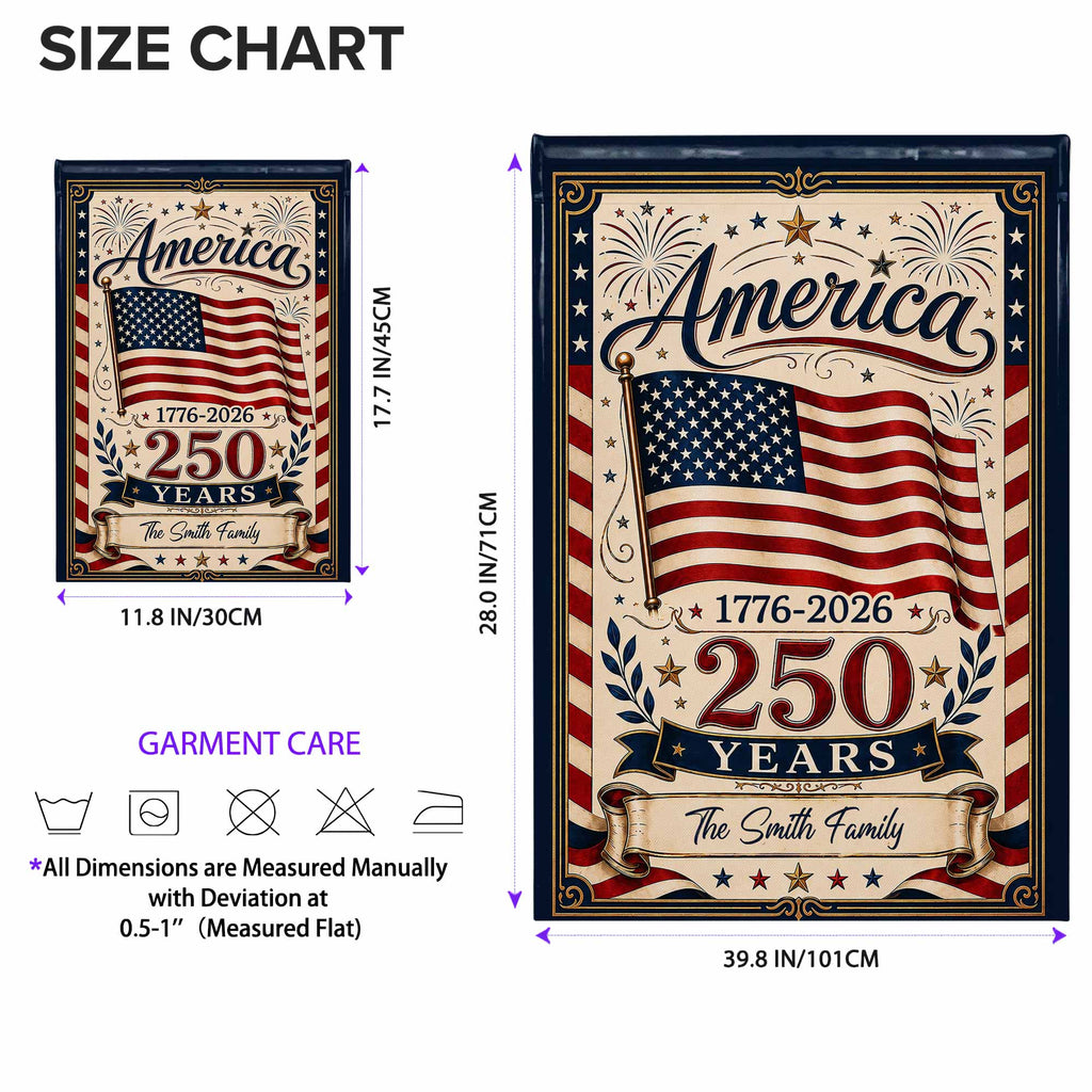 Personalized Double-Sided Garden Flag USA Family Celebration Garden Flag GradoCreations