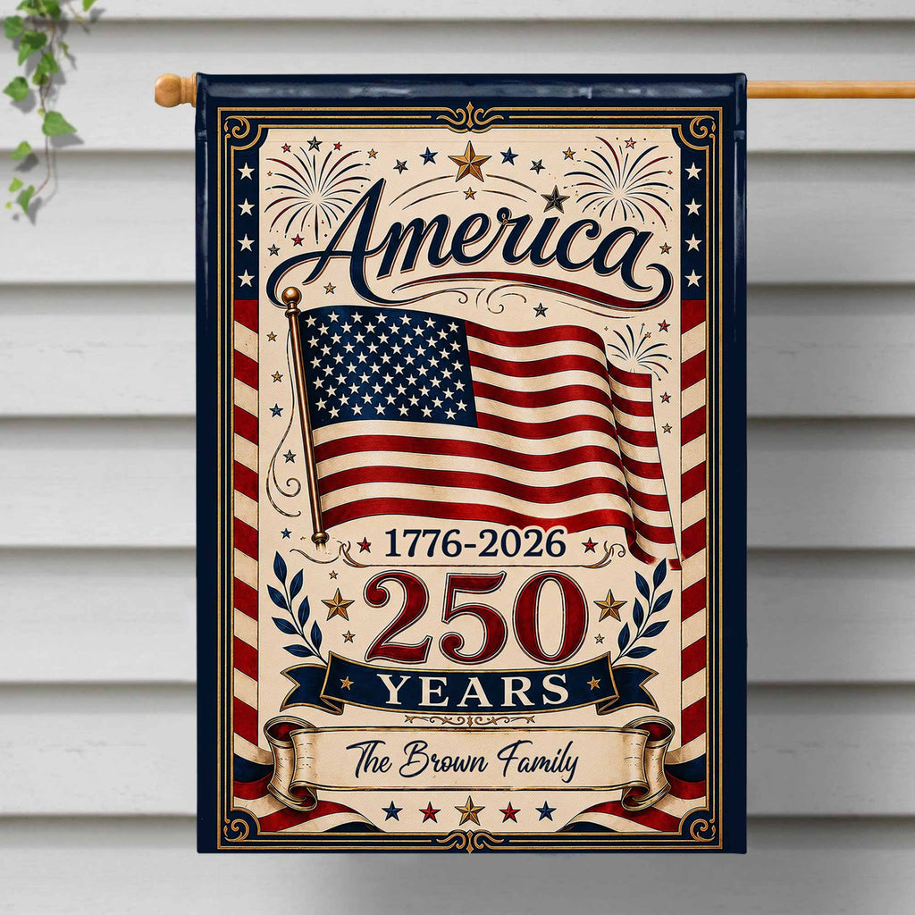 Personalized Double-Sided Garden Flag USA Family Celebration Garden Flag GradoCreations
