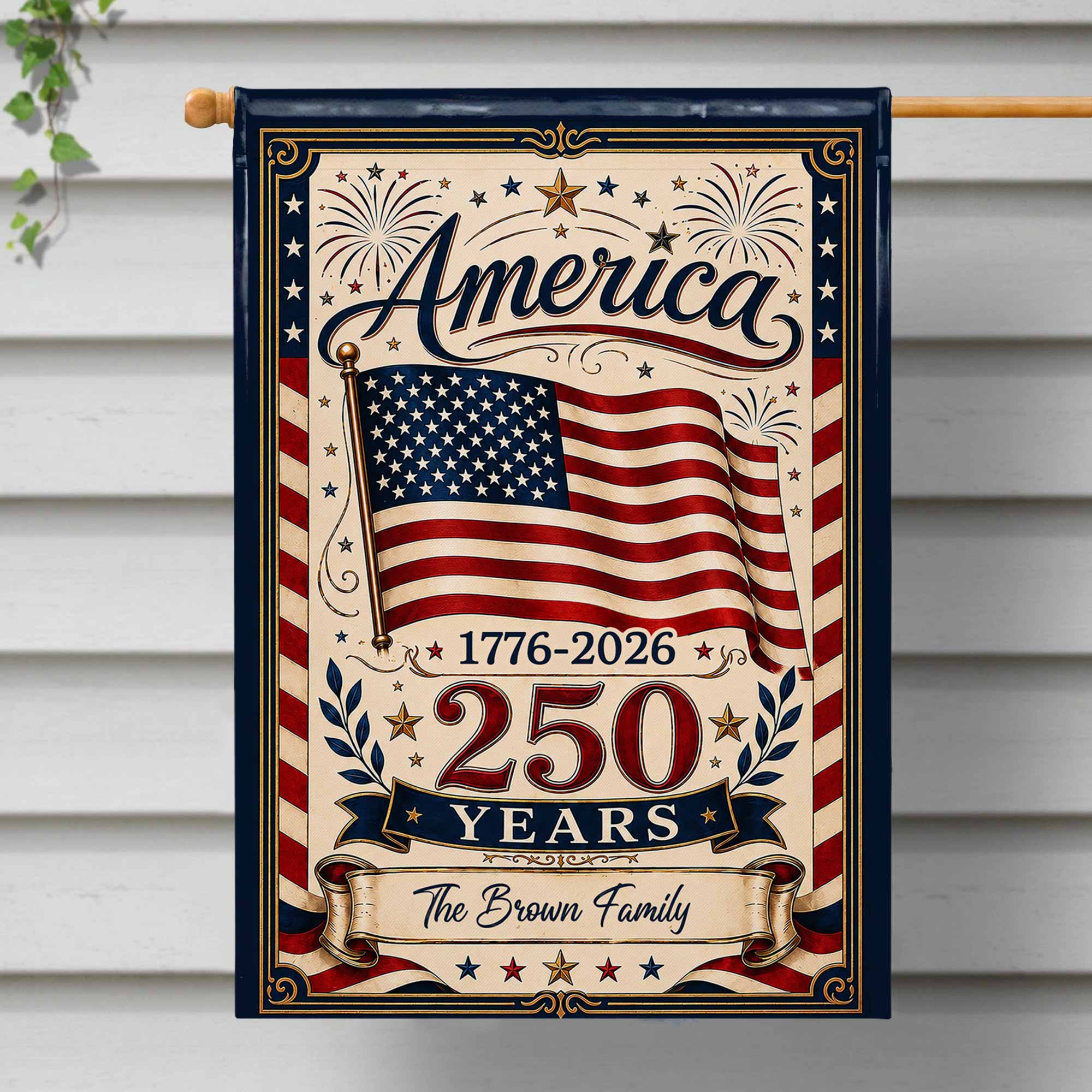 Personalized Double-Sided Garden Flag USA Family Celebration Garden Flag GradoCreations