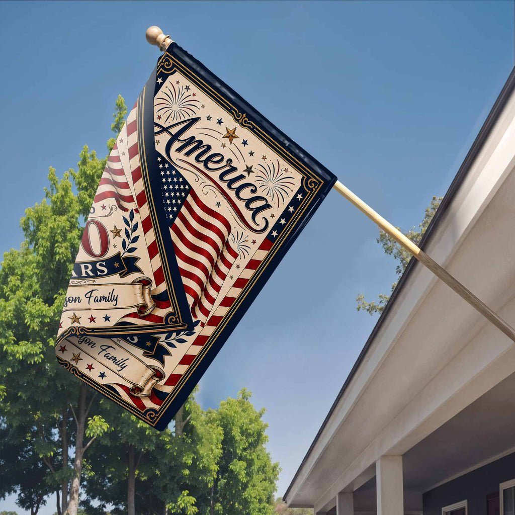 Personalized Double-Sided Garden Flag USA Family Celebration Garden Flag GradoCreations