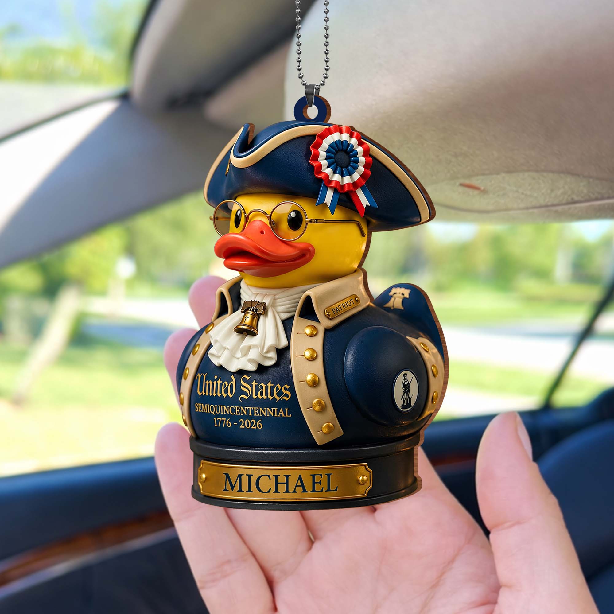 Personalized Wood Car Hanging Ornament Custom Name Gift Wood Ornament GradoCreations