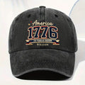 Personalized Washed Denim Cap Custom Name American Flag Gift for Dad Washed Denim Cap GradoCreations