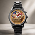 Personalized Black Men's Watch Custom Name Gift for Dad Men's Watch GradoCreations