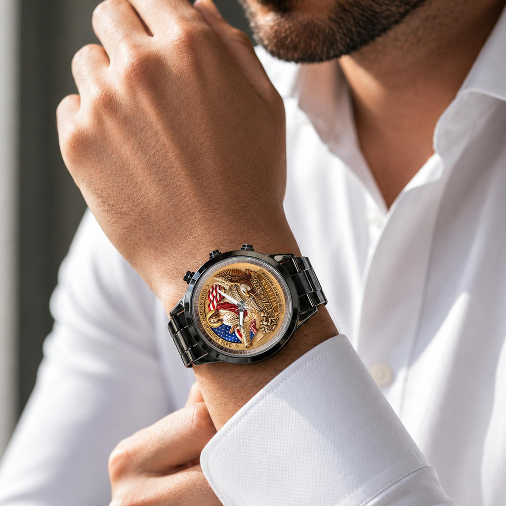 Personalized Black Men's Watch Custom Name Gift for Dad Men's Watch GradoCreations