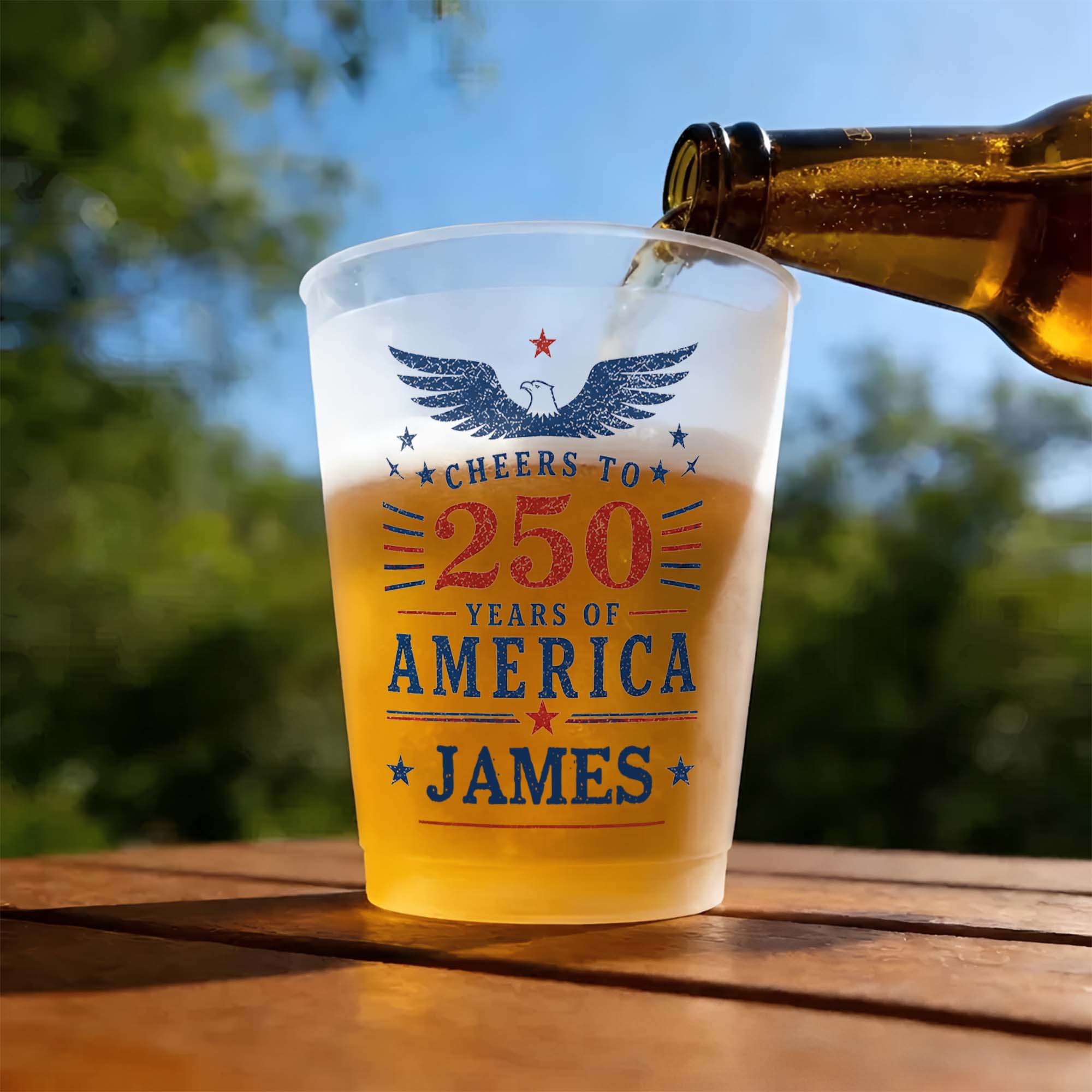 Personalized Frosted Cups Custom Name Eagle Design Gift Frosted Cups GradoCreations