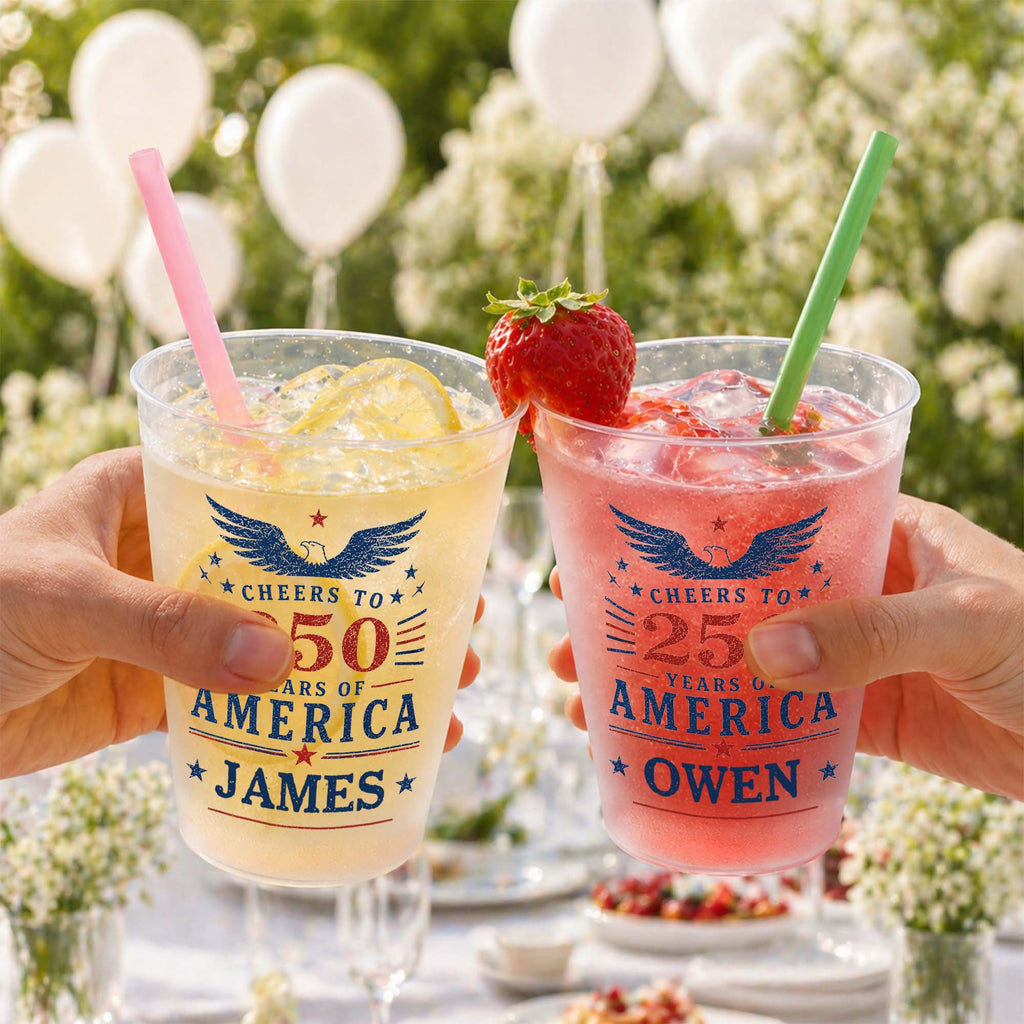 Personalized Frosted Cups Custom Name Eagle Design Gift Frosted Cups GradoCreations