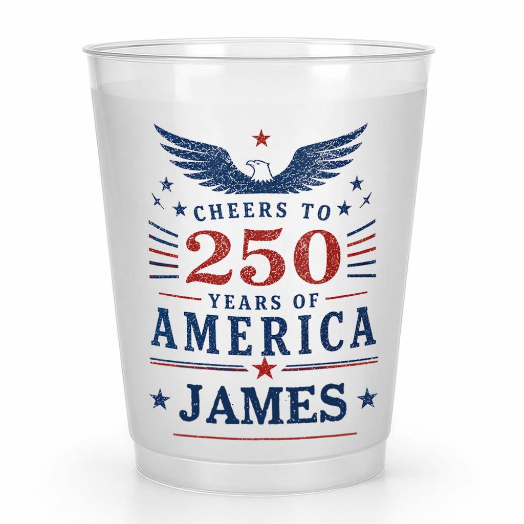 Personalized Frosted Cups Custom Name Eagle Design Gift Frosted Cups GradoCreations