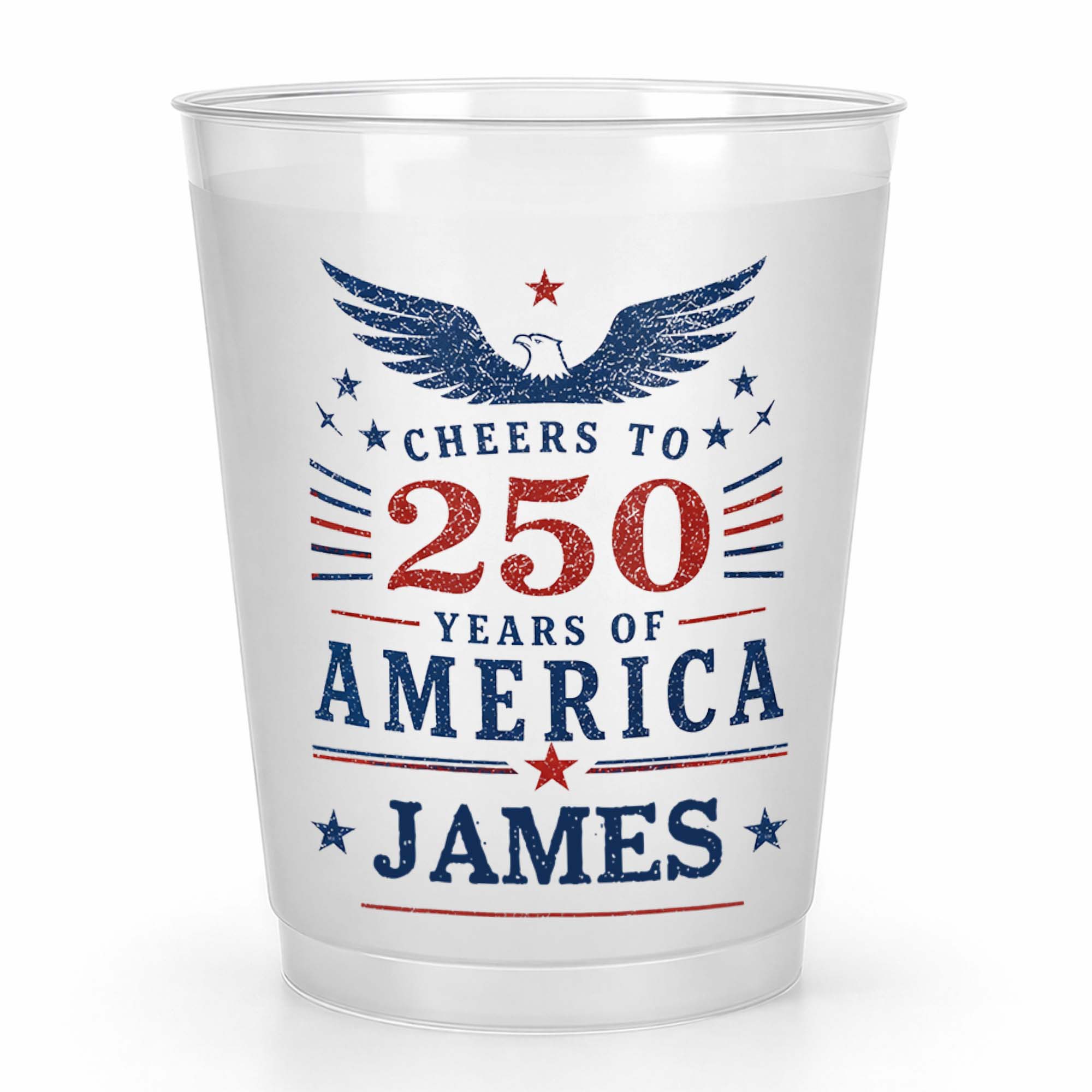 Personalized Frosted Cups Custom Name Eagle Design Gift Frosted Cups GradoCreations