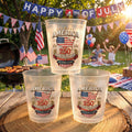 Personalized Frosted Cups American Flag Family Gift Idea Frosted Cups GradoCreations