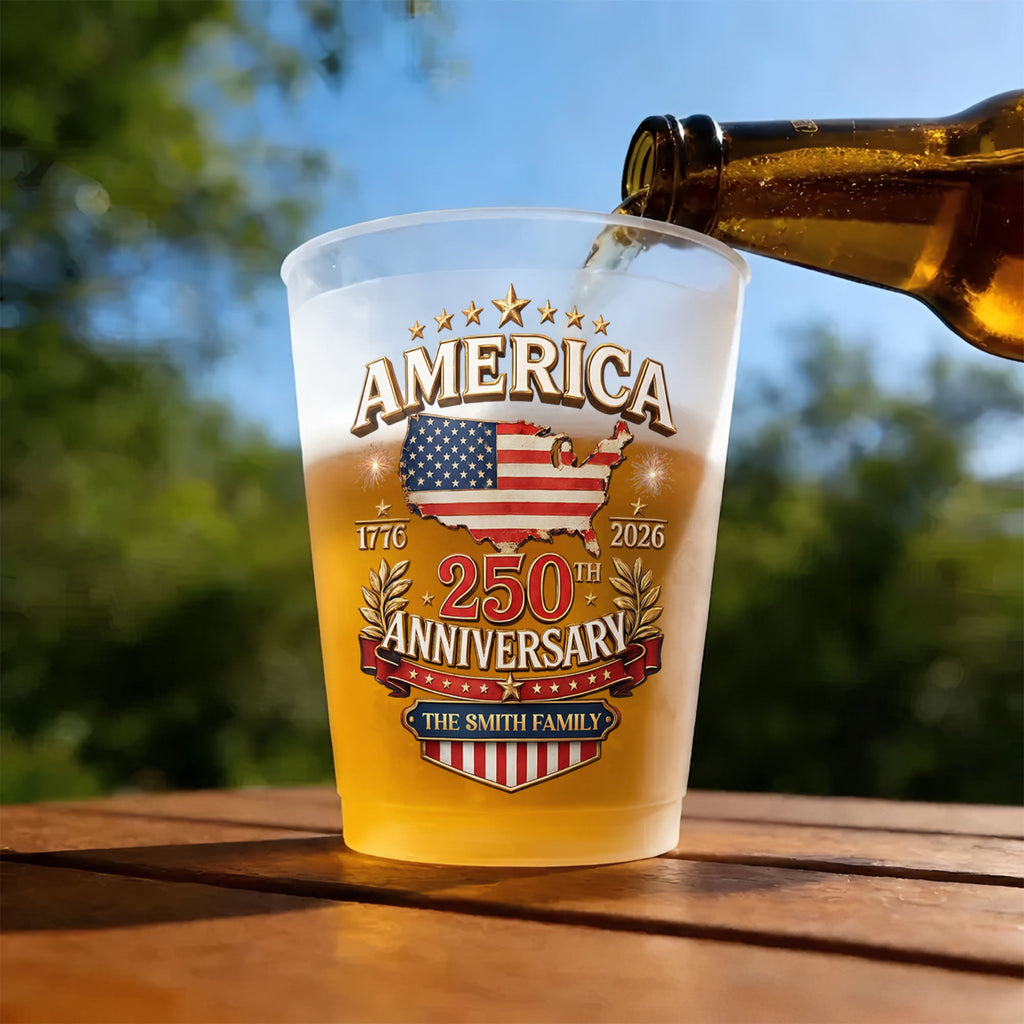 Personalized Frosted Cups American Flag Family Gift Idea Frosted Cups GradoCreations