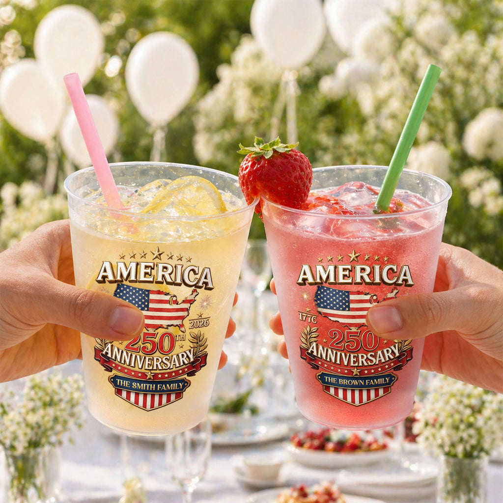 Personalized Frosted Cups American Flag Family Gift Idea Frosted Cups GradoCreations