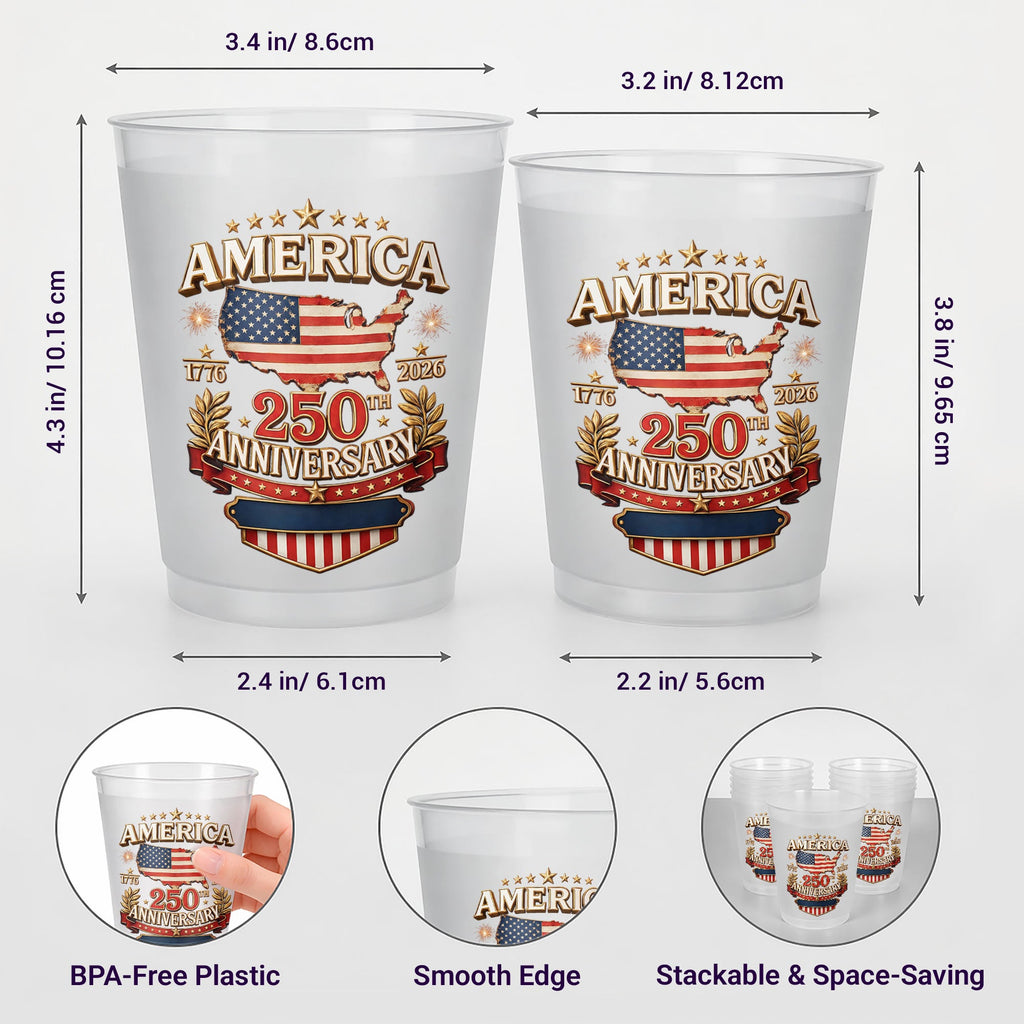 Personalized Frosted Cups American Flag Family Gift Idea Frosted Cups GradoCreations
