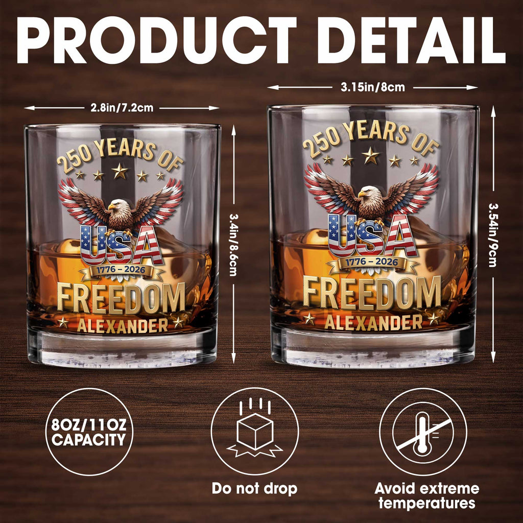 Personalized Whiskey Glass Custom Name American Flag Gift for Dad Whiskey Glass GradoCreations