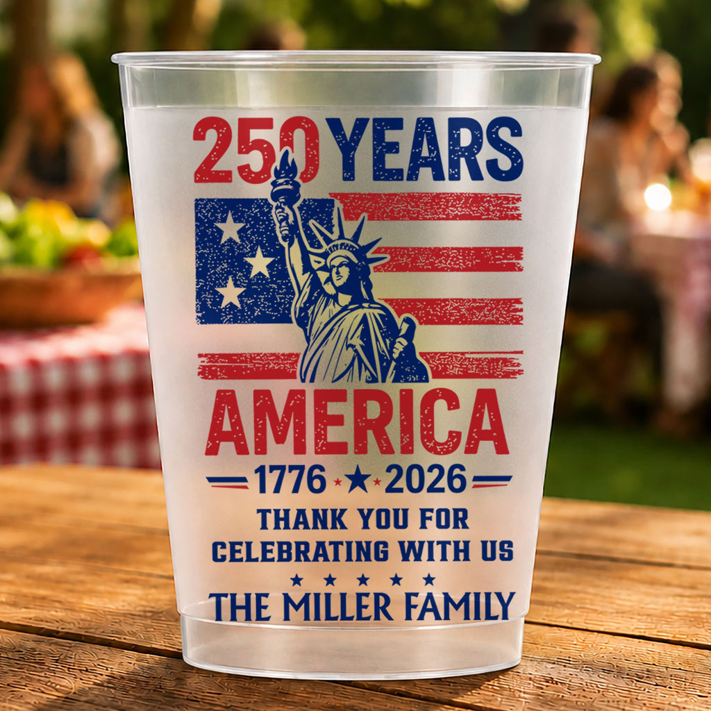 Personalized Frosted Cups American Flag 4th of July Gift Idea Frosted Cups GradoCreations