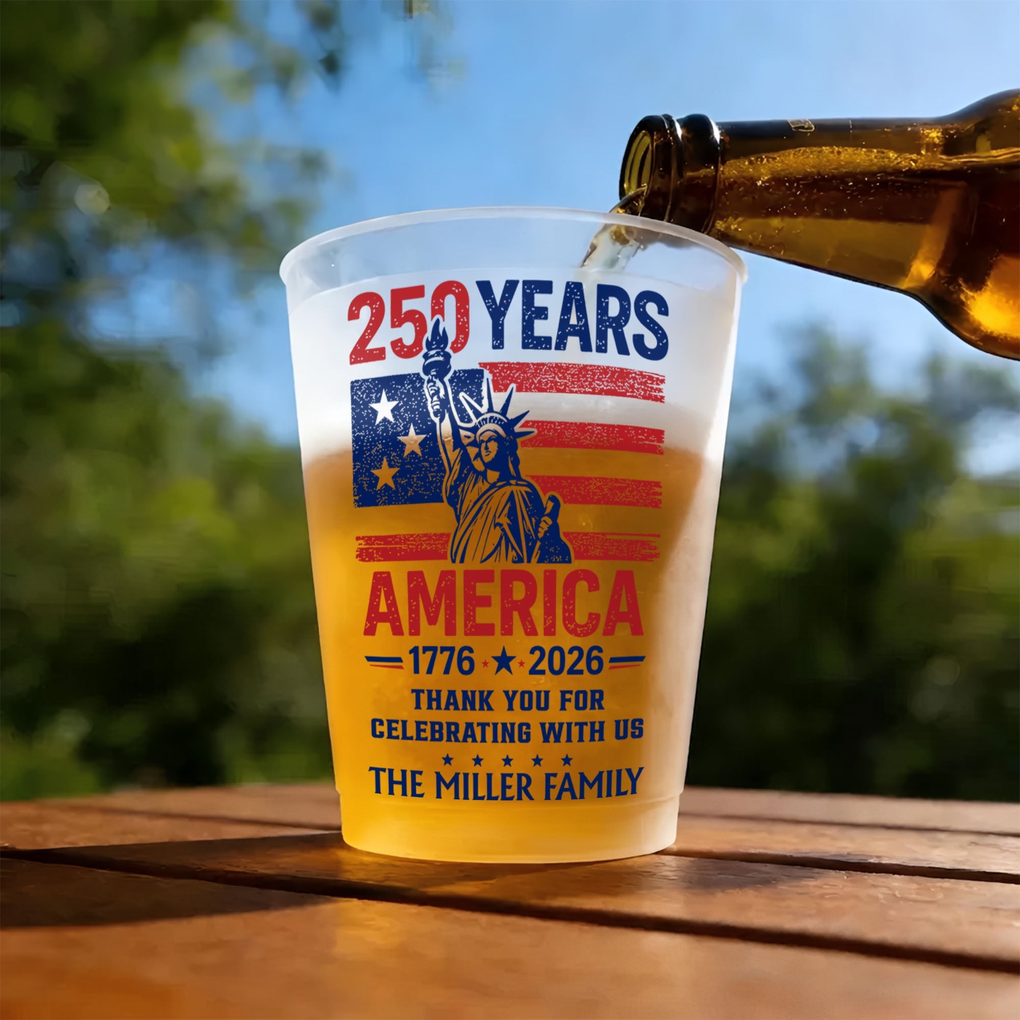 Personalized Frosted Cups American Flag 4th of July Gift Idea Frosted Cups GradoCreations