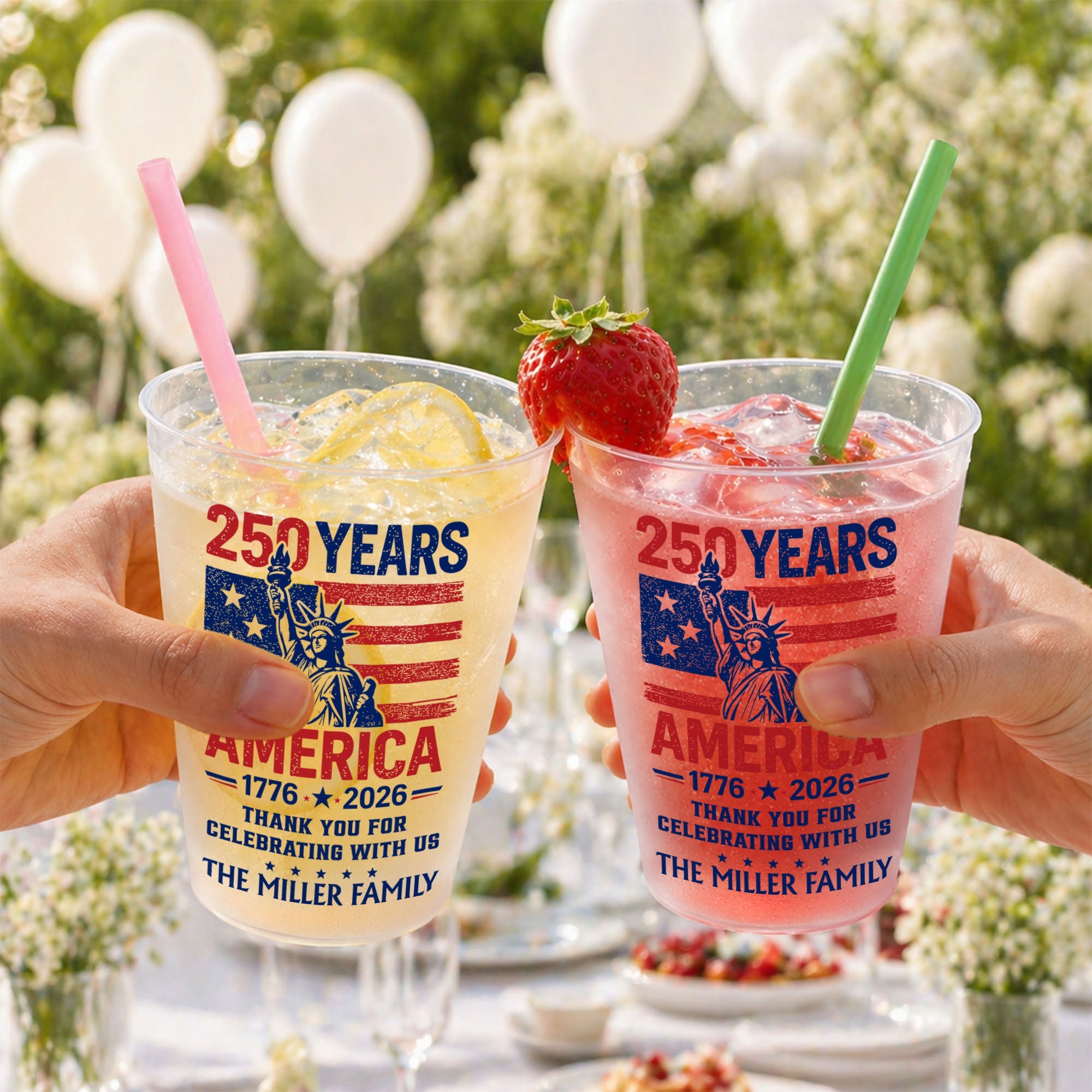 Personalized Frosted Cups American Flag 4th of July Gift Idea Frosted Cups GradoCreations