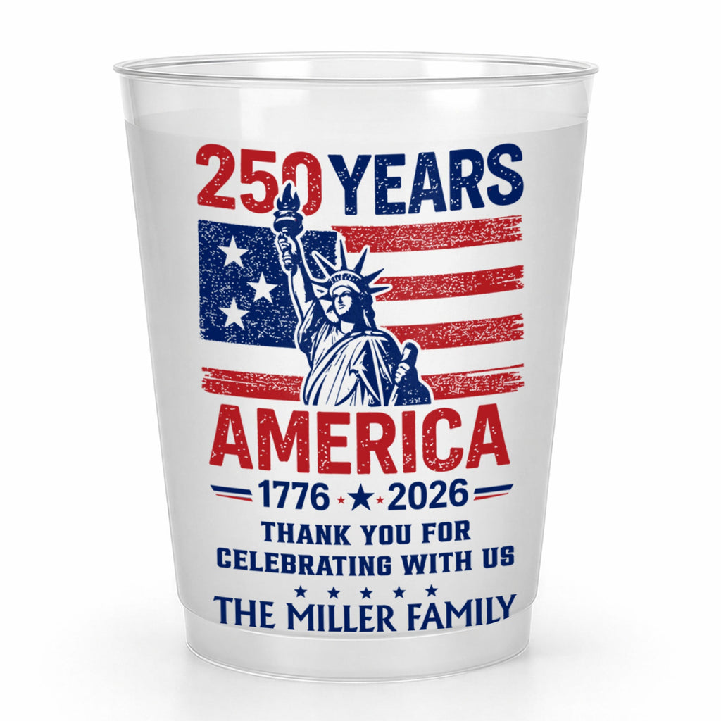 Personalized Frosted Cups American Flag 4th of July Gift Idea Frosted Cups GradoCreations