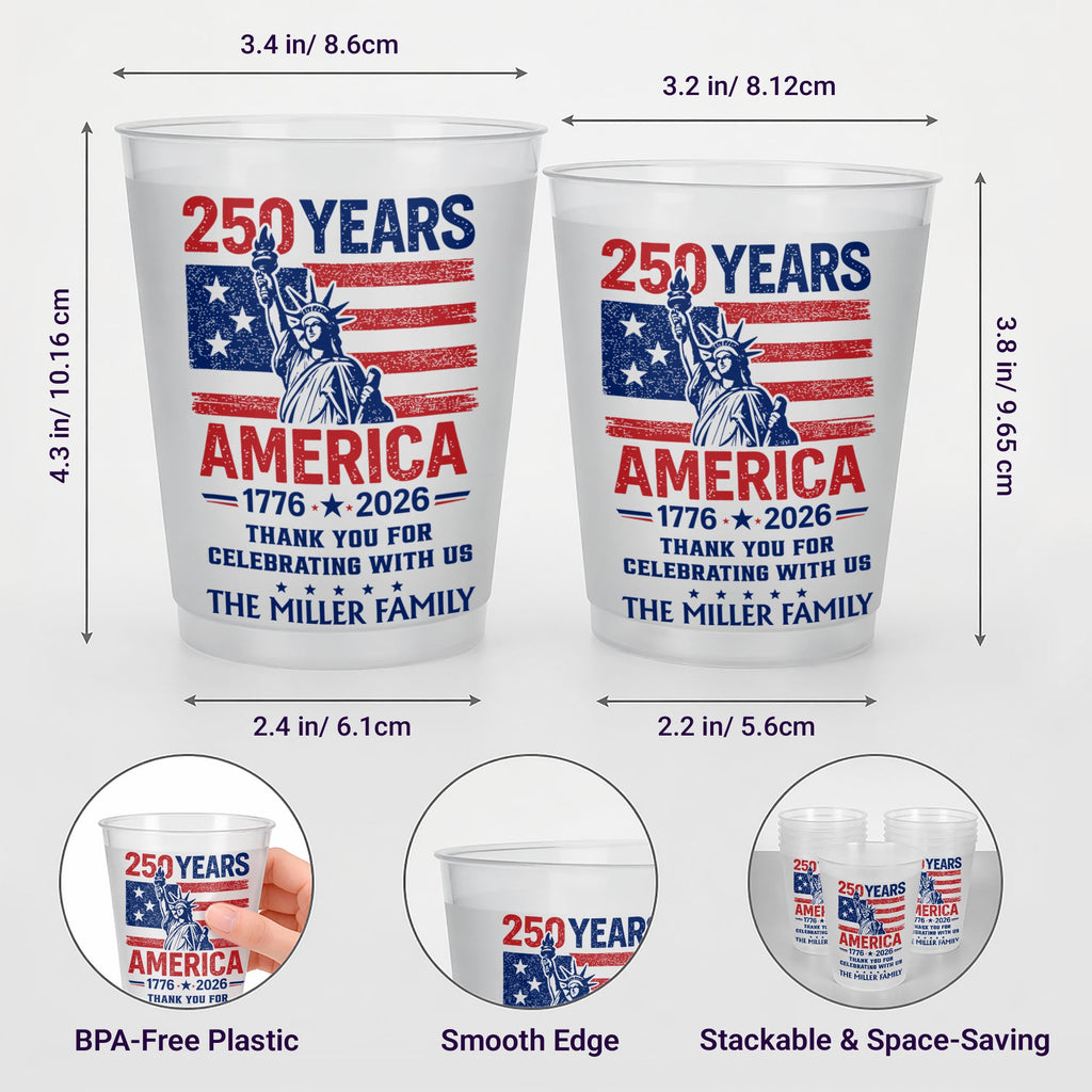 Personalized Frosted Cups American Flag 4th of July Gift Idea Frosted Cups GradoCreations