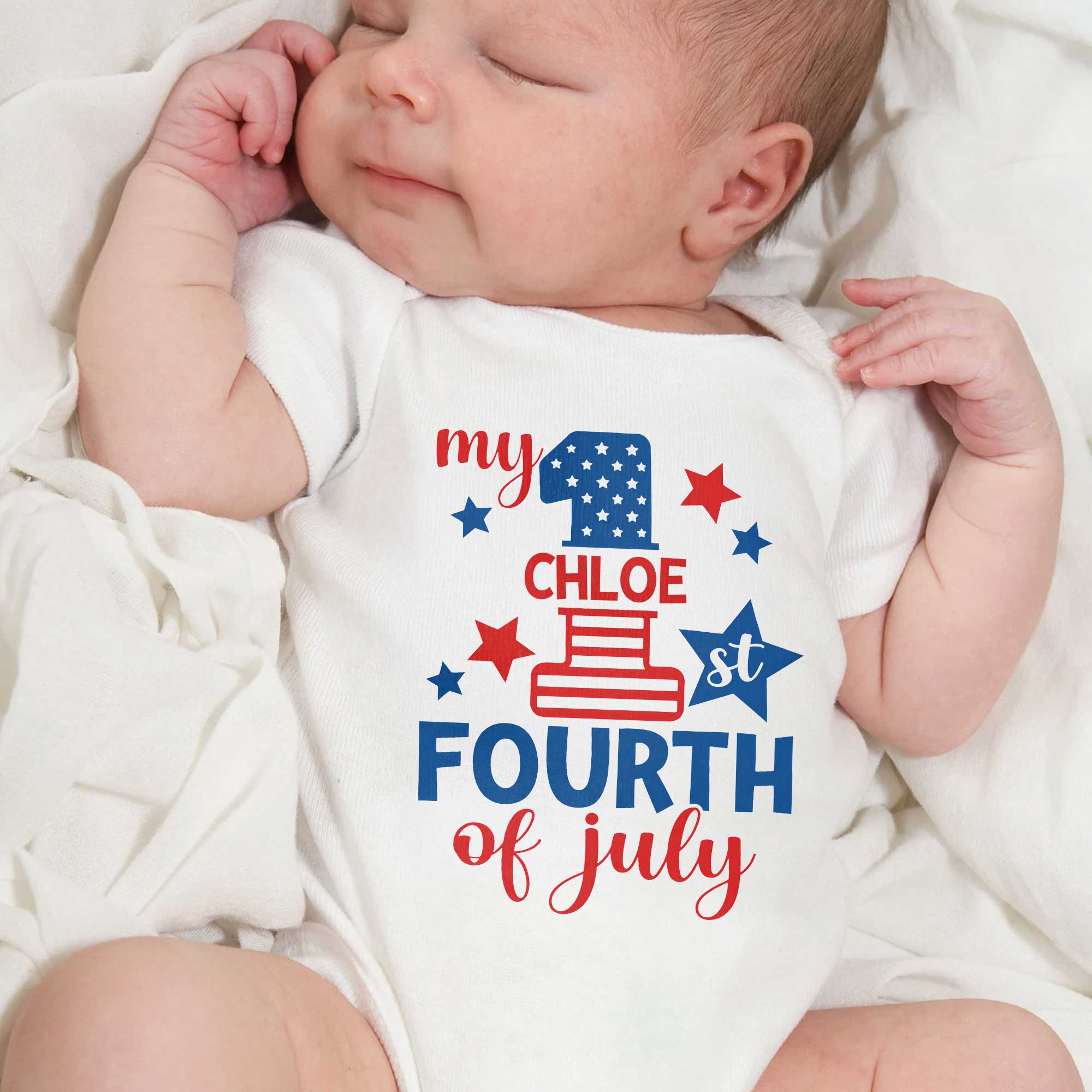 Personalized Baby Onesie Custom Name 1st 4th of July Gift Baby Onesie GradoCreations