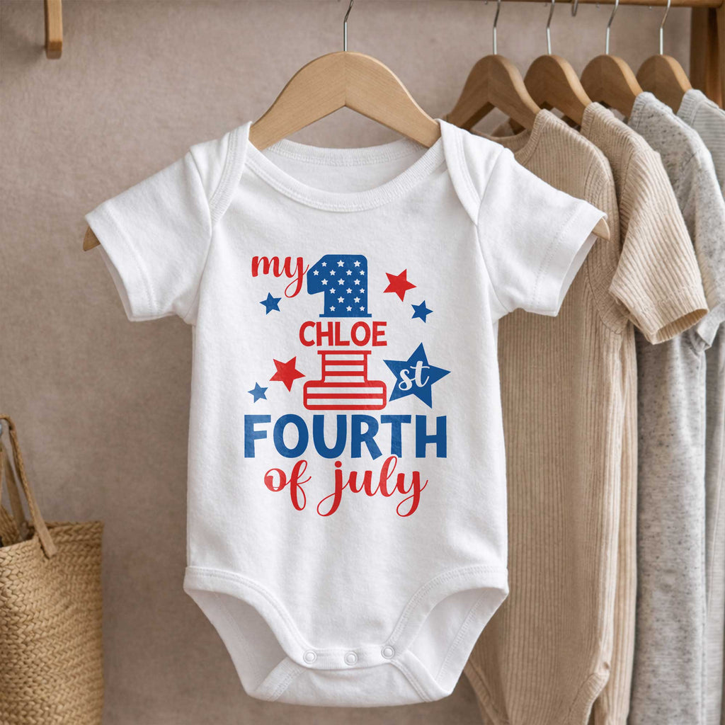 Personalized Baby Onesie Custom Name 1st 4th of July Gift Baby Onesie GradoCreations