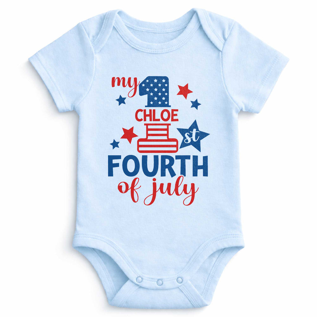 Personalized Baby Onesie Custom Name 1st 4th of July Gift Baby Onesie GradoCreations