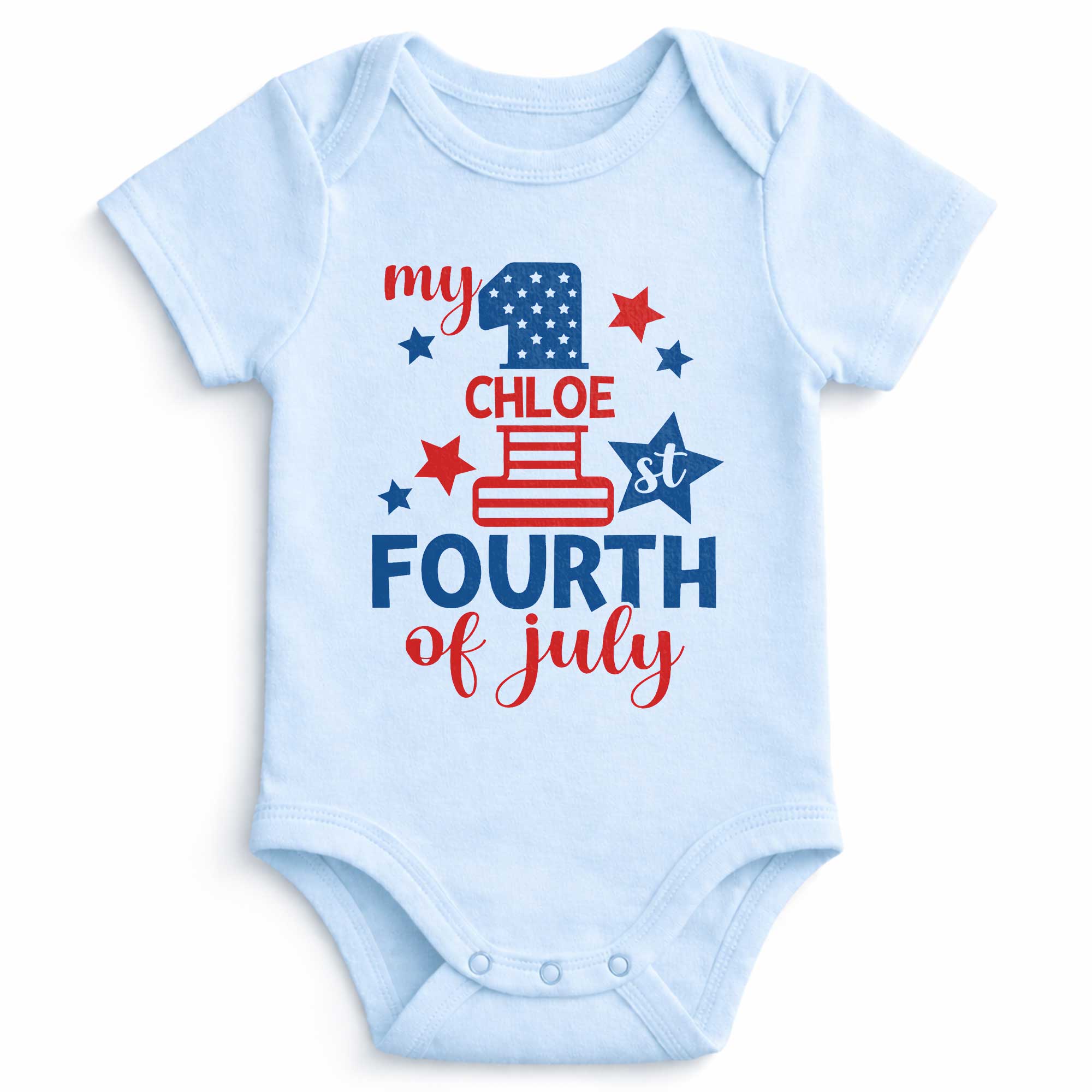 Personalized Baby Onesie Custom Name 1st 4th of July Gift Baby Onesie GradoCreations