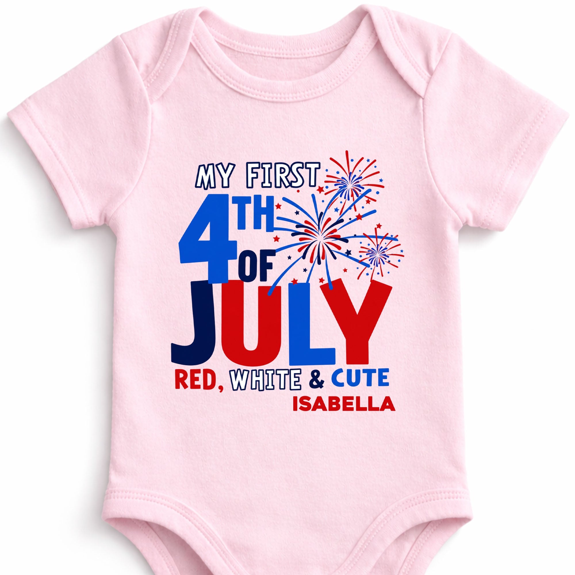 Personalized Baby Onesie First 4th of July Gift Custom Name Baby Onesie GradoCreations