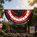 Personalized Non-Pleated Fan Flag Custom Family Name Gift for 4th of July Non-Pleated Fan Flag GradoCreations
